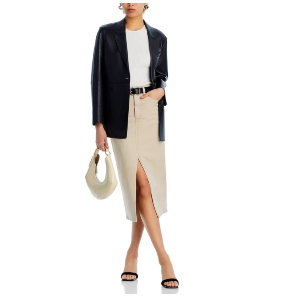 NWT PAIGE Angela Midi Skirt in Soft Beige MSRP $209 size 32 Y50